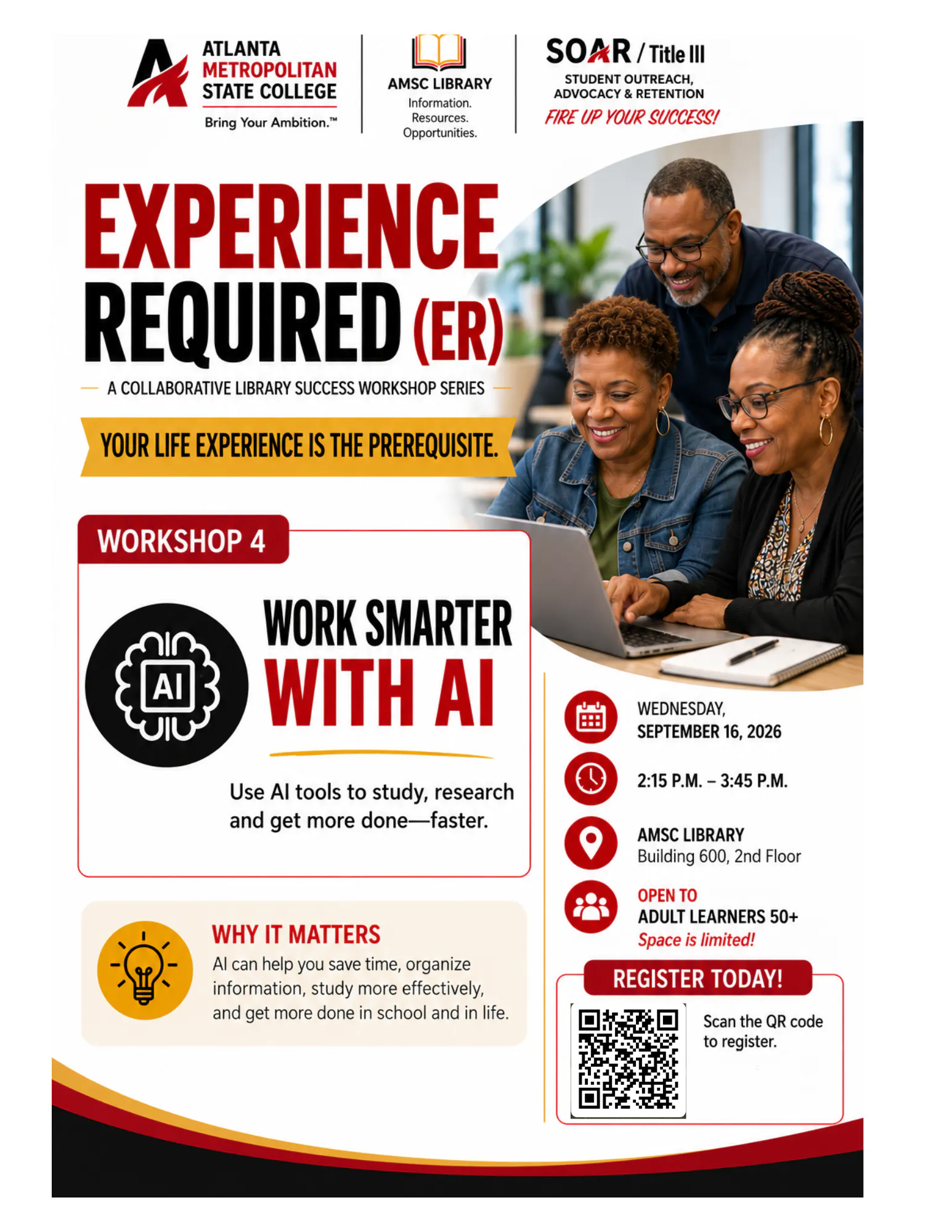 Experience Required  (Workshop 4): Working Smarter with AI