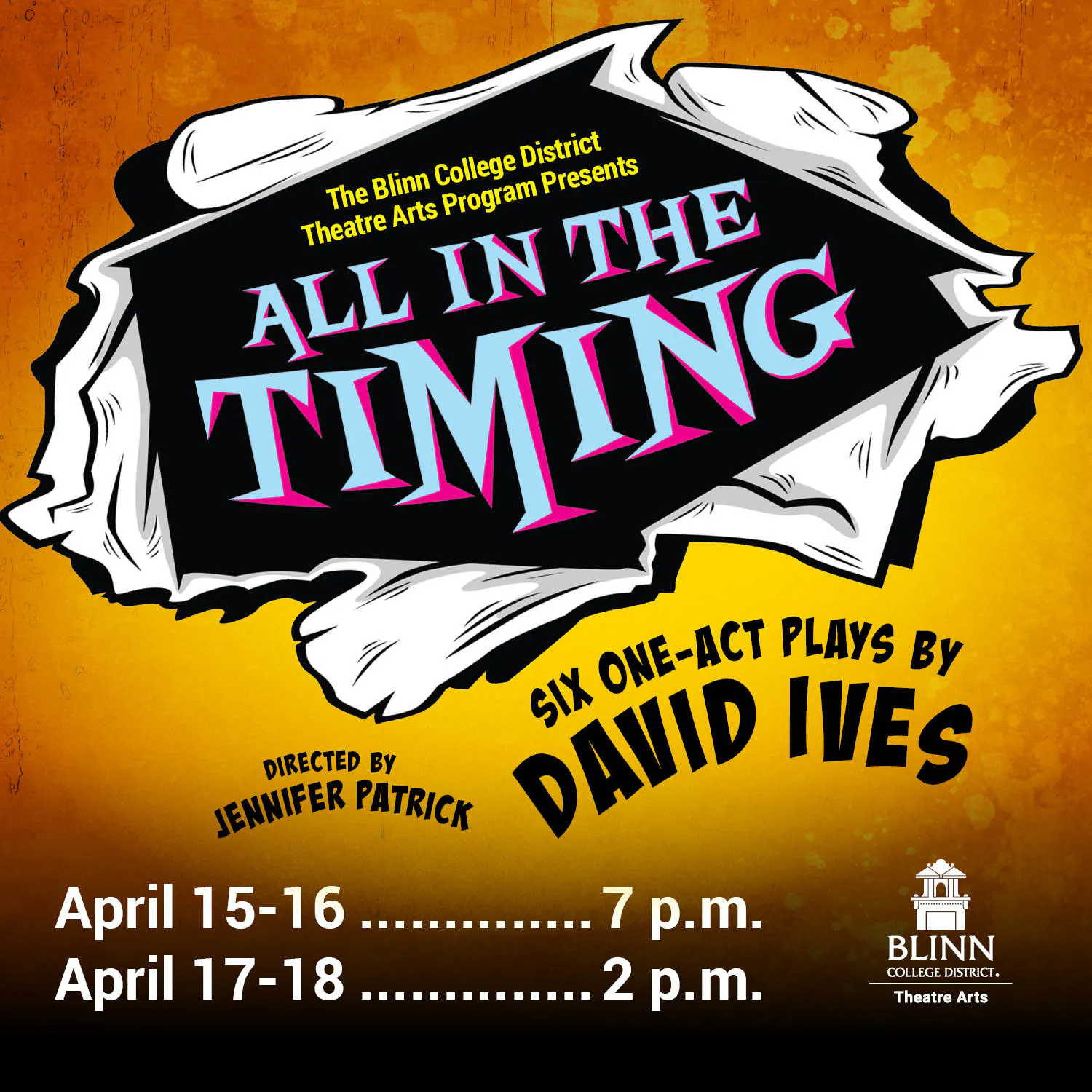 Brenham Campus Theatre Arts Presents: All In The Timing (Six One-Act Plays)