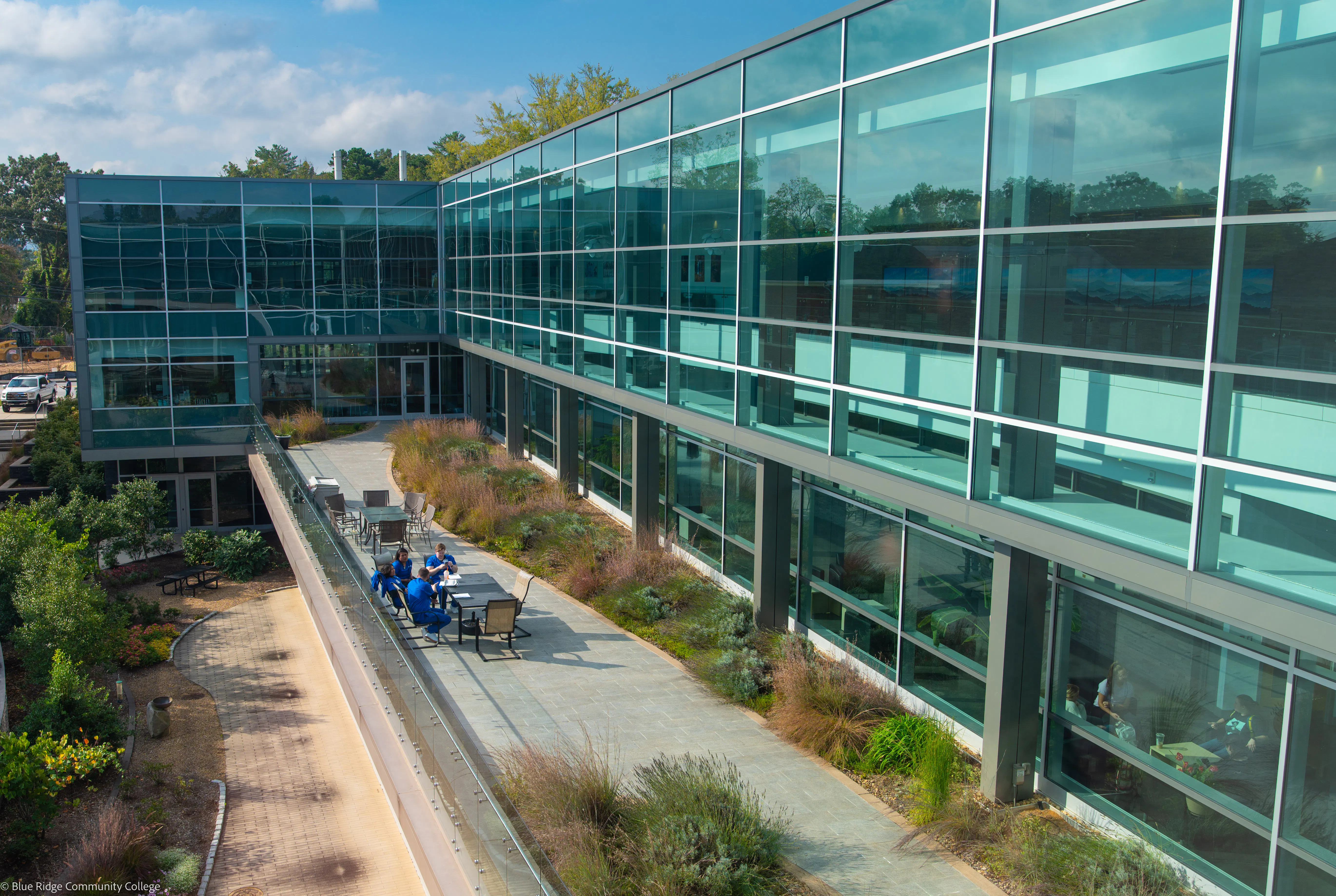 Aerial view of the Health Sciences Center in downtown Hendersonville.