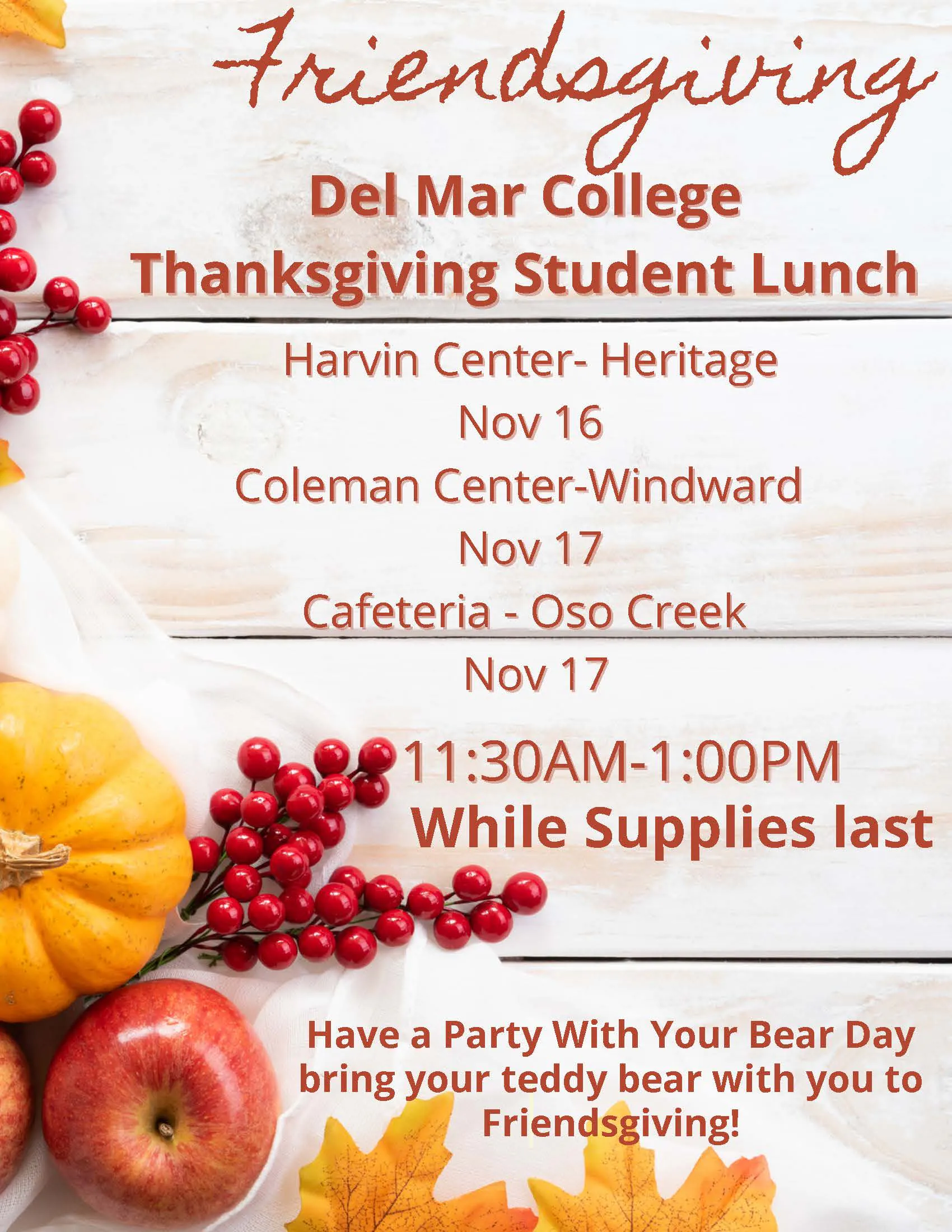 Friendsgiving & Teddy Bear Party