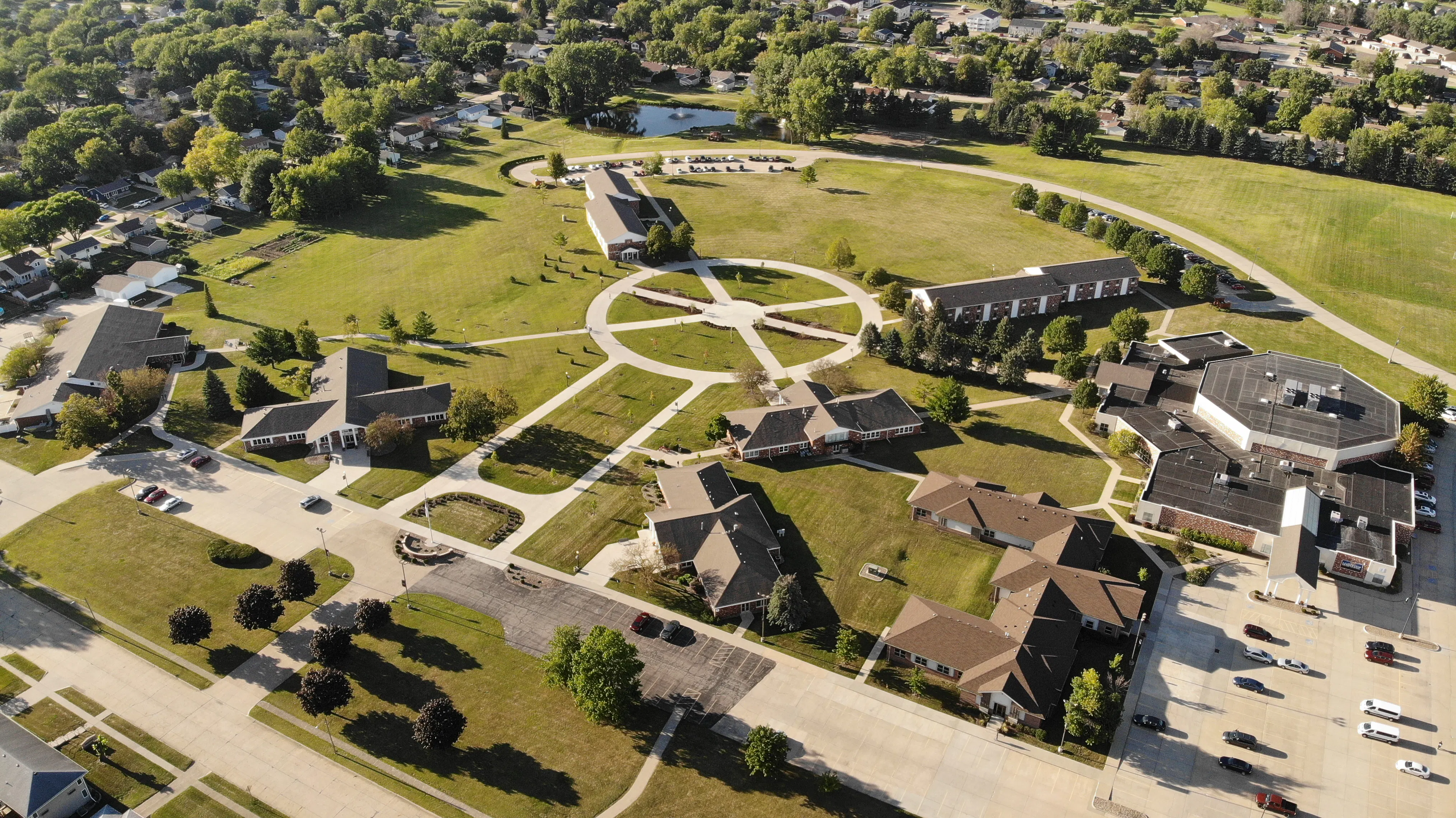 Aerial view of FBBC campus