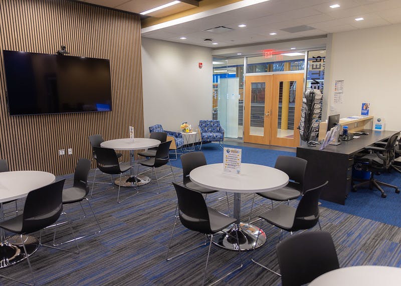 The first phase of the project will be fully completed in Fall 2024, with the opening of the new Hawk Nest Game Room, Student Engagement offices, Multicultural Lounge, Veterans Center, and Bookstore.&nbsp;<br>The building also features the Testing Center, Hawk Café, and Career Center, with additional support services to come.