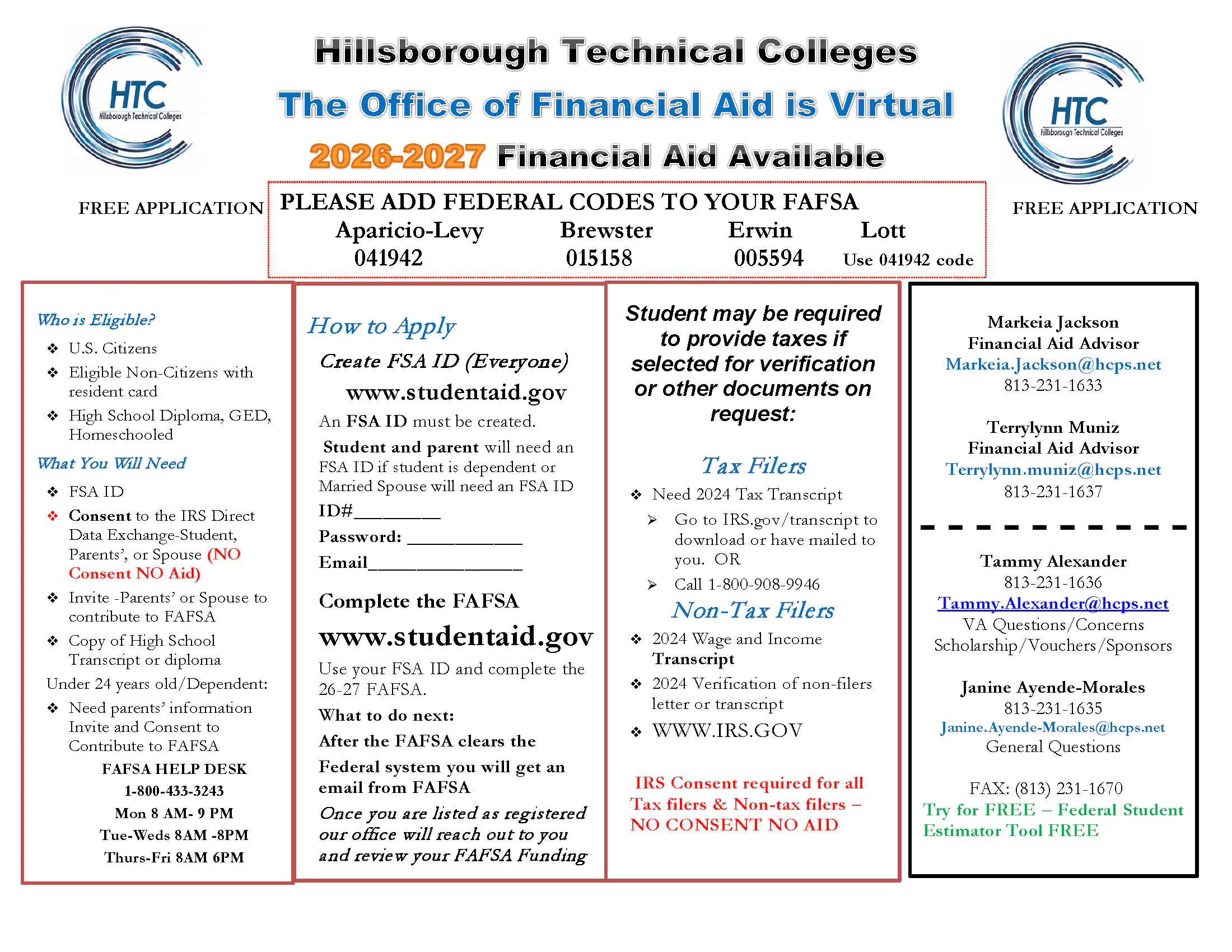 2026-2027 Financial Aid flyer
