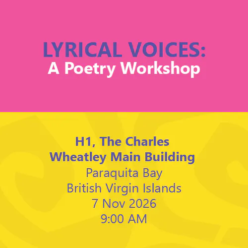 LYRICAL VOICES: A Poetry Workshop - BVI Lit Fest 2026 - $30.00