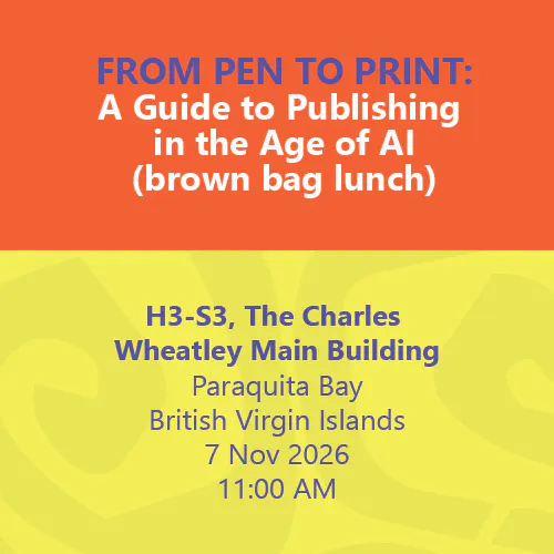 FROM PEN TO PRINT: A Guide to Publishing in the Age of AI (brown bag lunch)   - BVI Lit Fest 2026 - $30