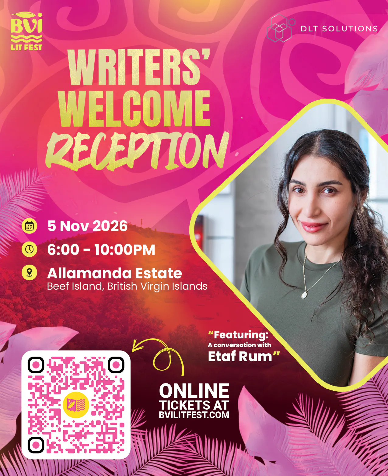 Writers’ Welcome Reception @ Allamanda Estate - BVI Lit Fest 2026- $100.00