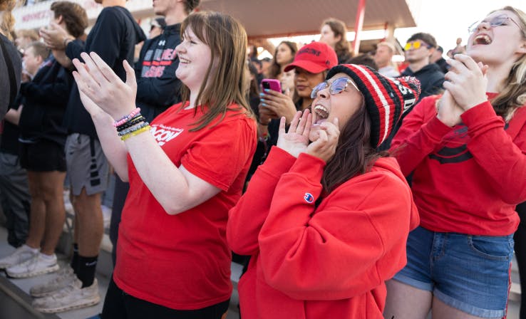 Cheering students