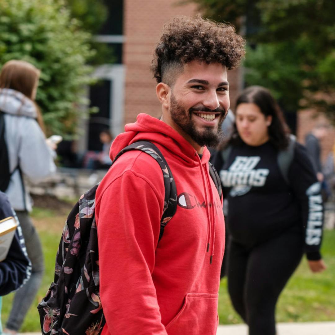 Male student on campus
