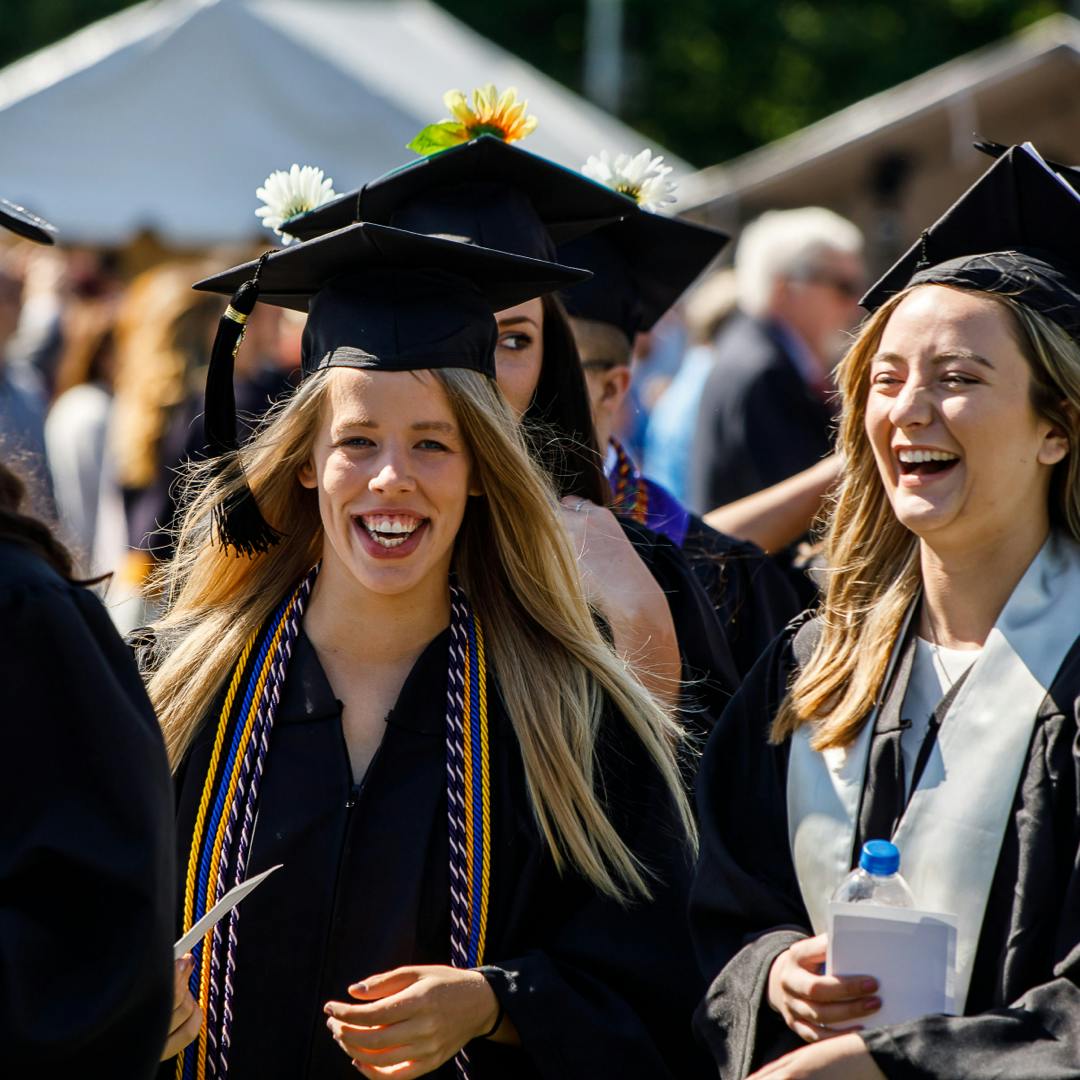 Female students at graduation