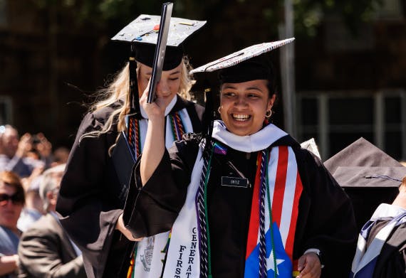 Moravian student graduating