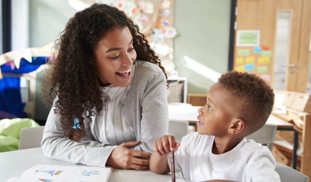 MSEd Student in classroom