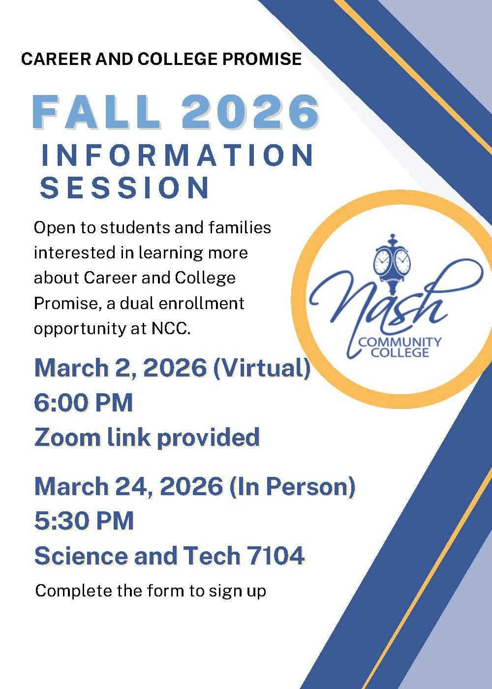 CCP/Dual Enrollment: Information Session