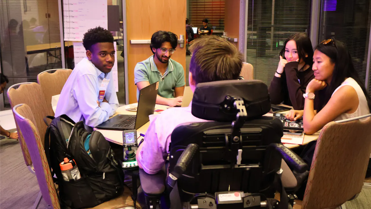Students working as a team at Datafest, an annual event hosted by the Data Science Academy