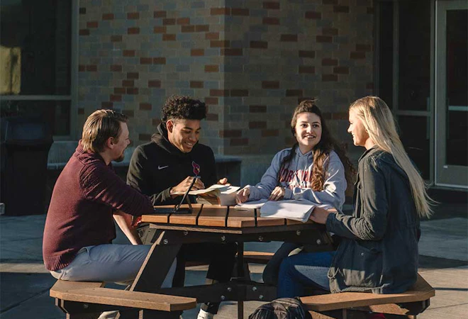 Students sitting at a table