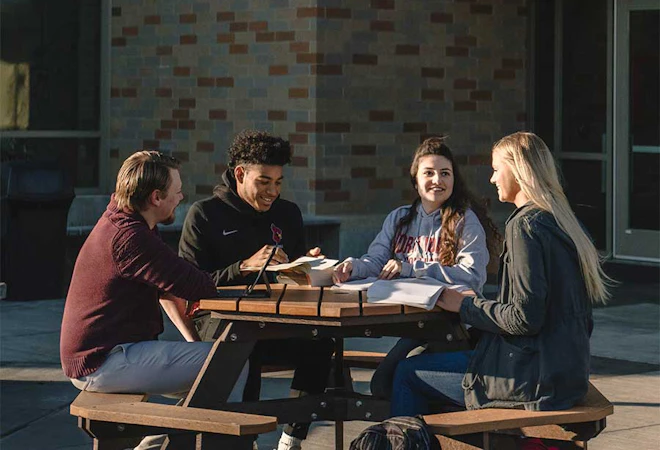 Students sitting at a table
