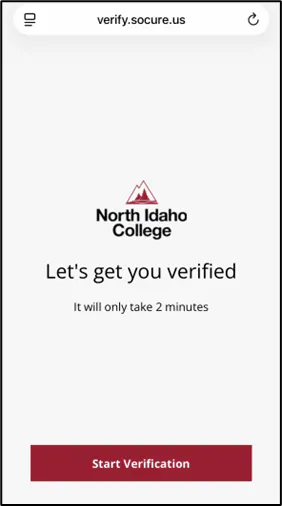 Screenshot of Step 1 for Identity Verification