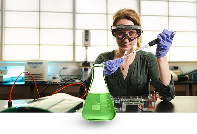 Kiersten Buck works in the lab.