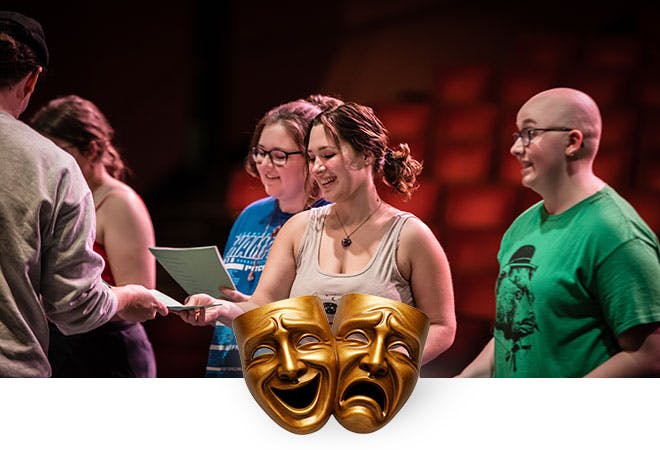 Students work together in musical theatre dance class.