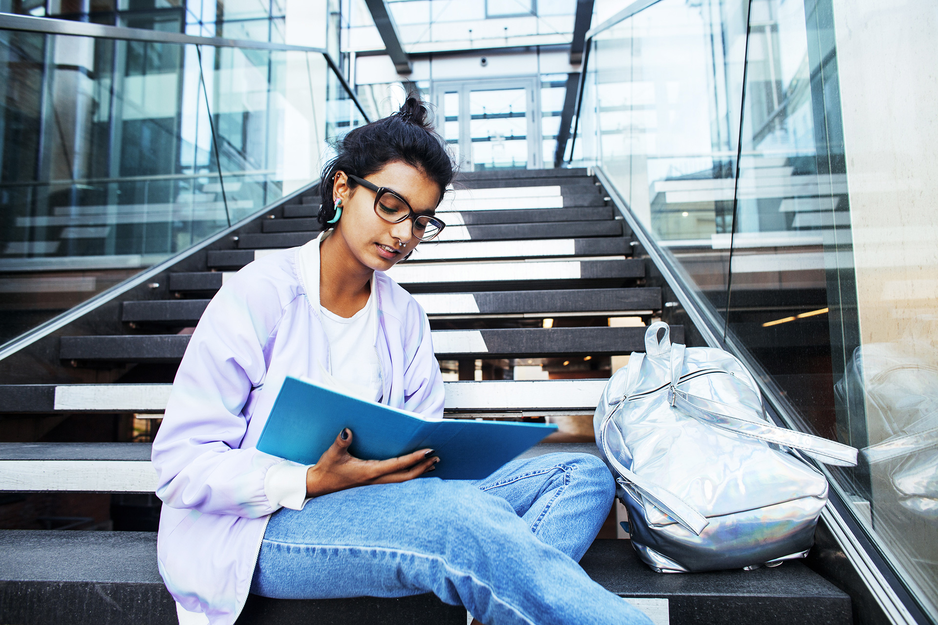 Engaged students in a vibrant campus setting at Pardee RAND Graduate School