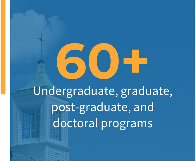 60+ undergraduate, graduate, post-graduate, and doctoral programs