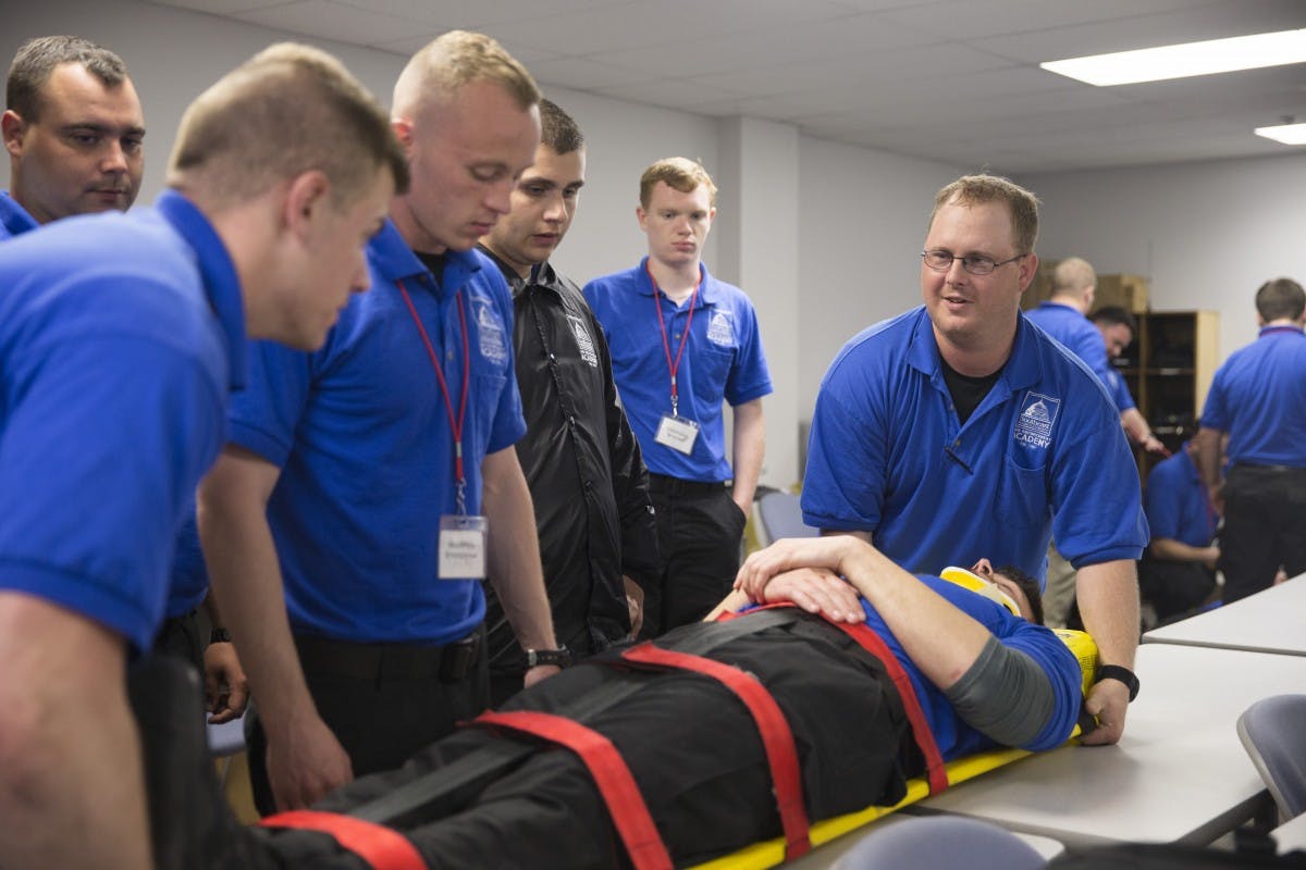 Image of police academy students during training