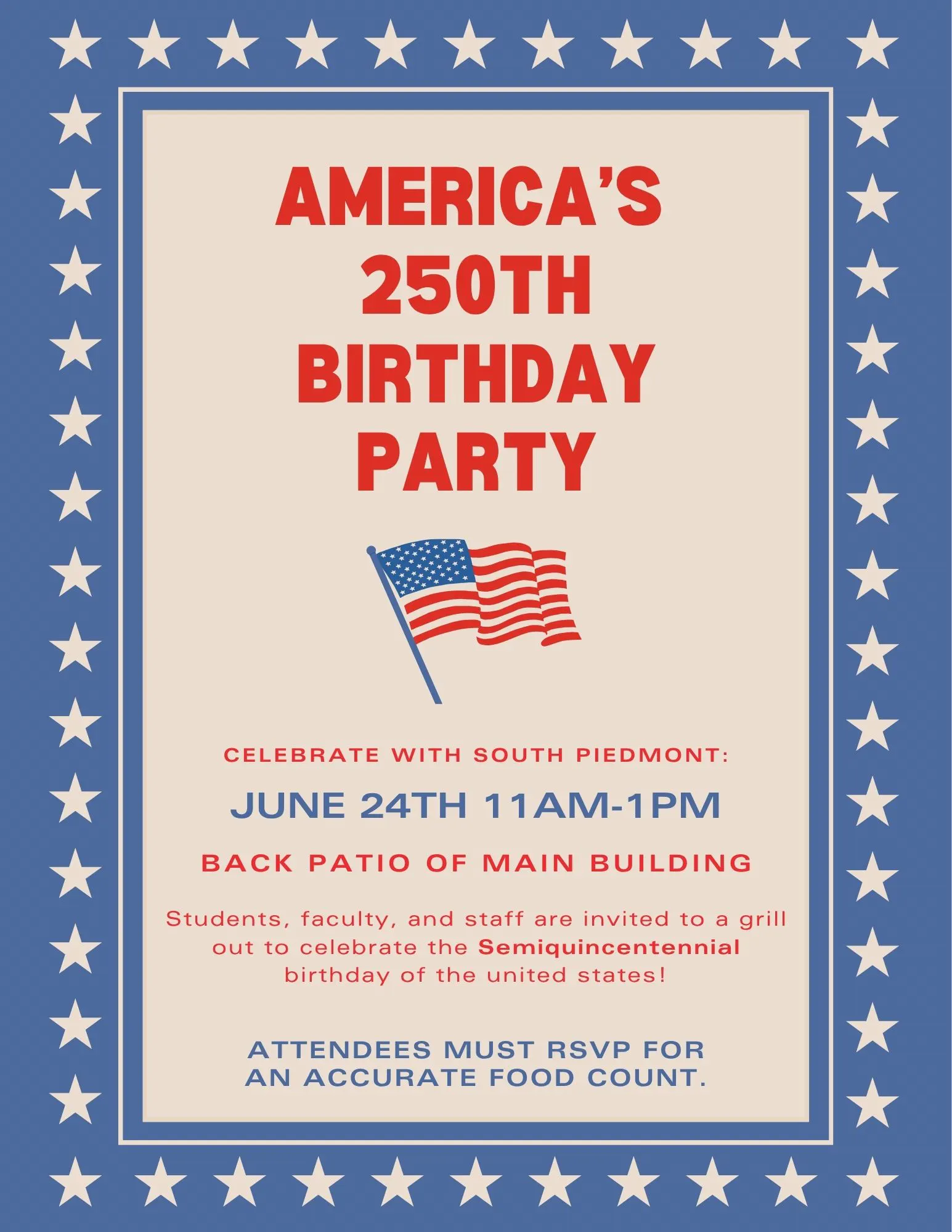 America's 250th Birthday Grill OUT- OCH