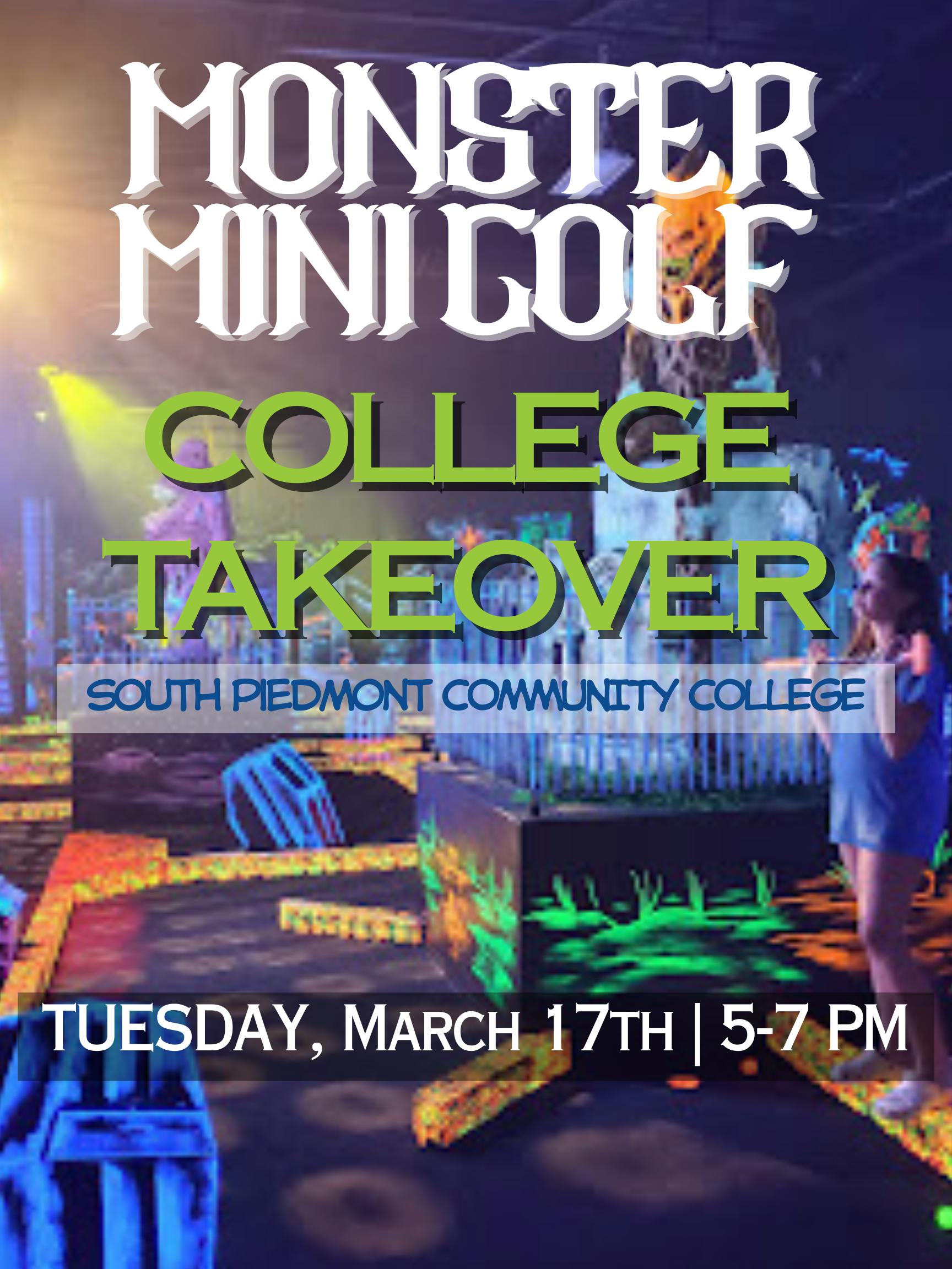 Monster Mini Golf College Takeover