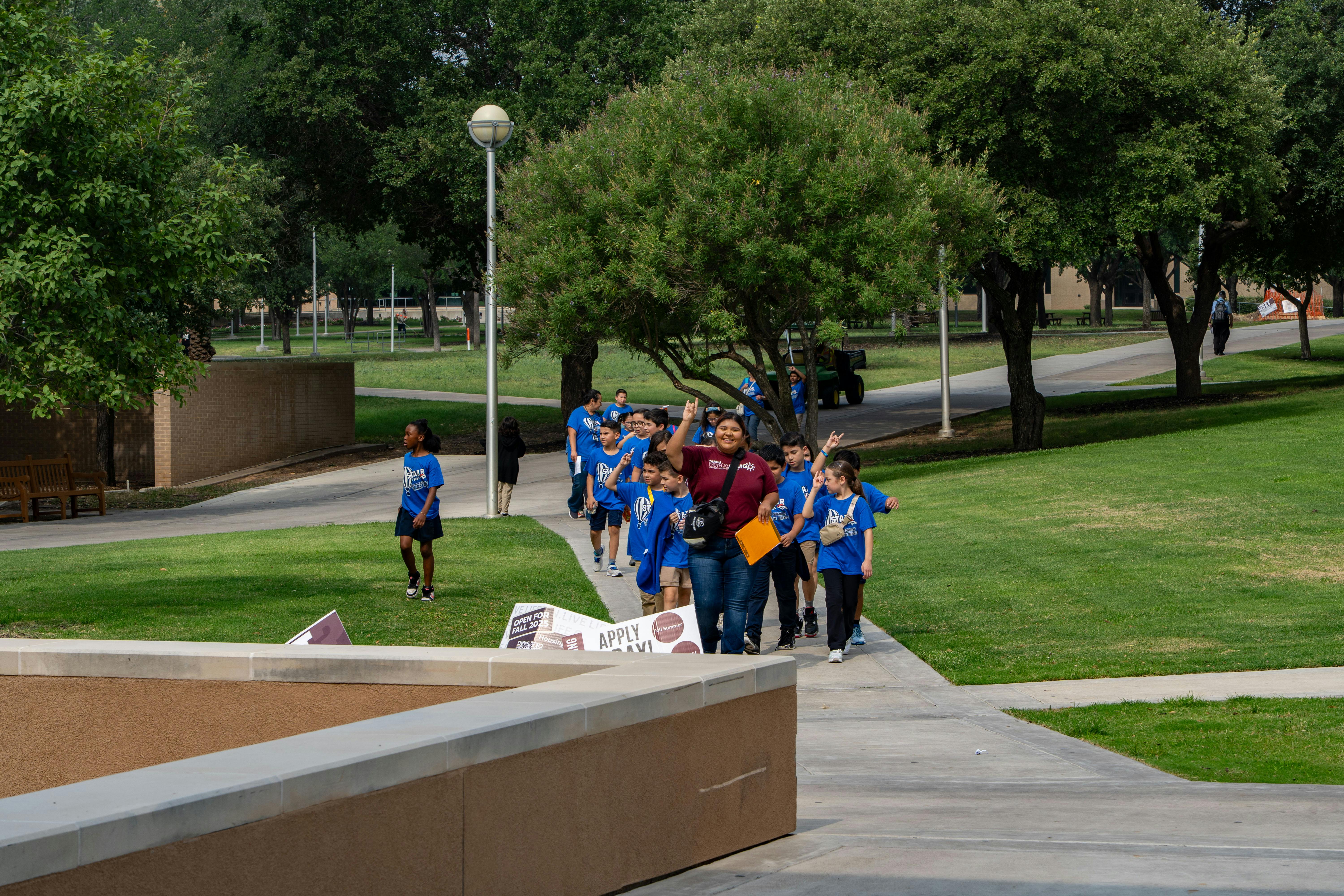 Images of students visiting TAMIU campus ​