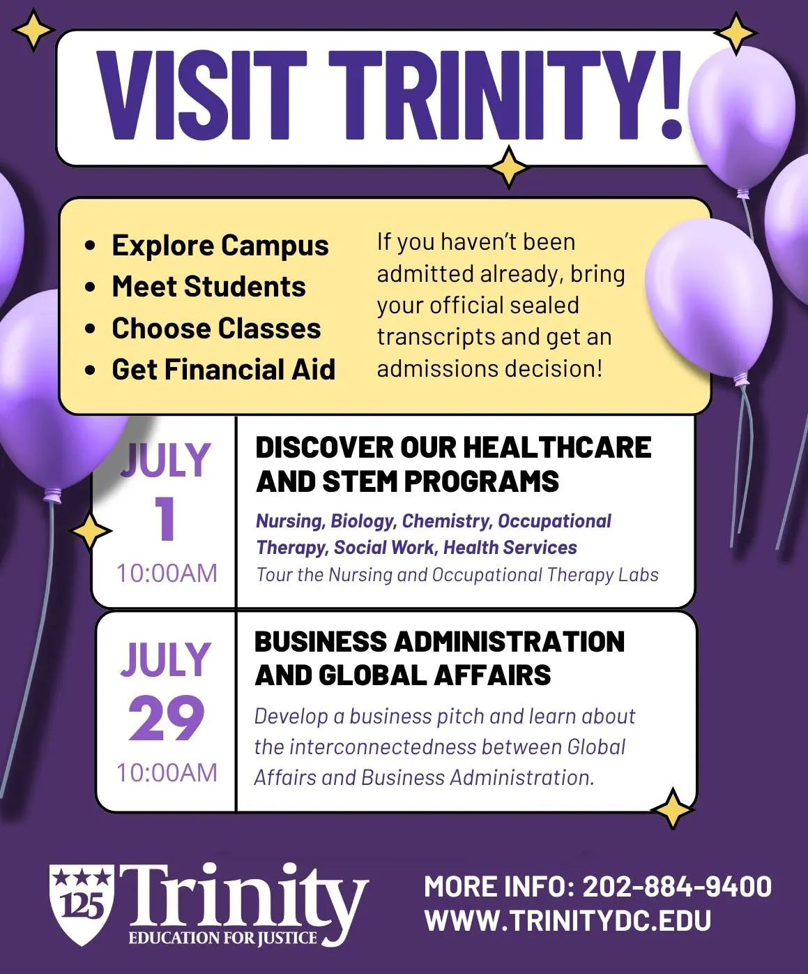 CAS Admissions July Events