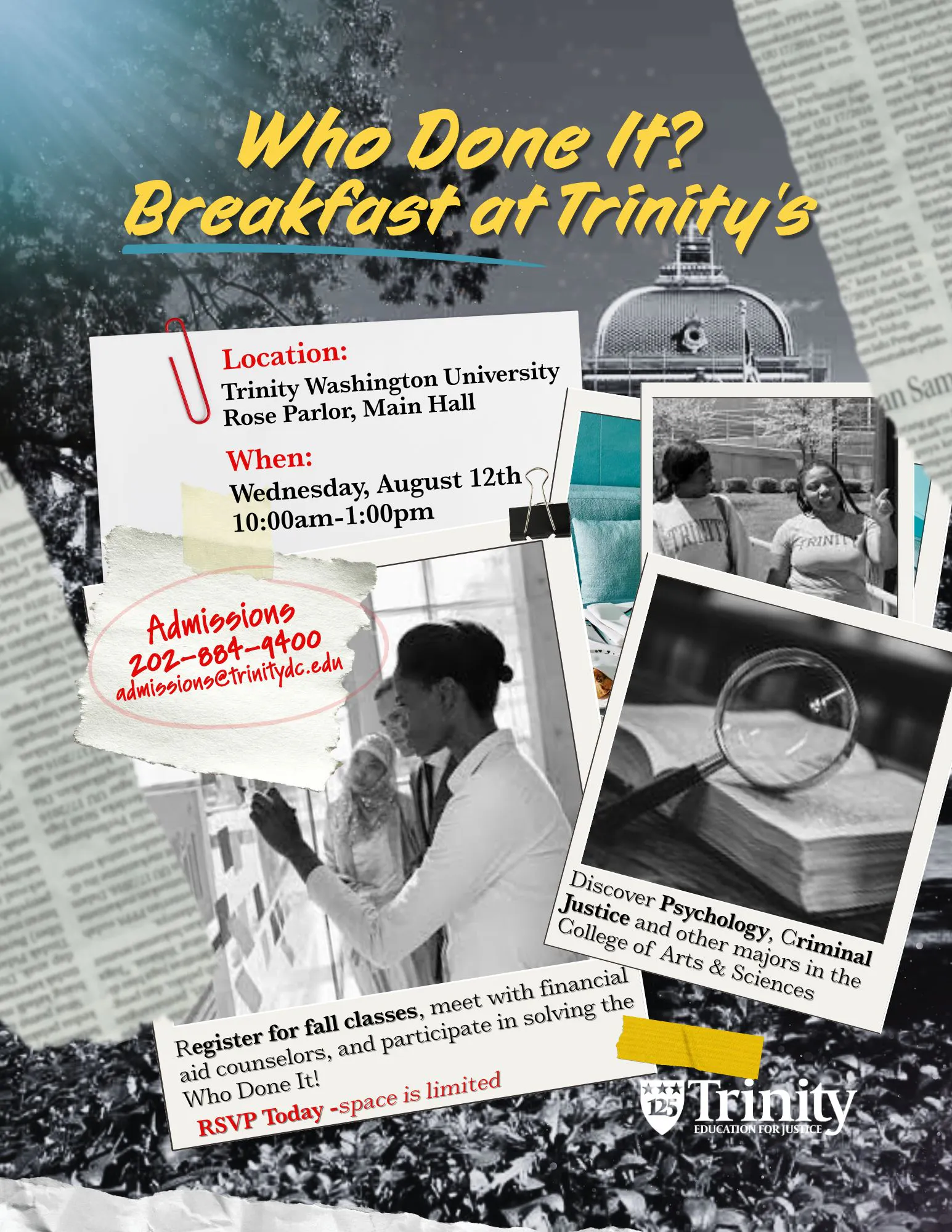 Breakfast at Trinity's - Admissions Event, College of Arts and Sciences