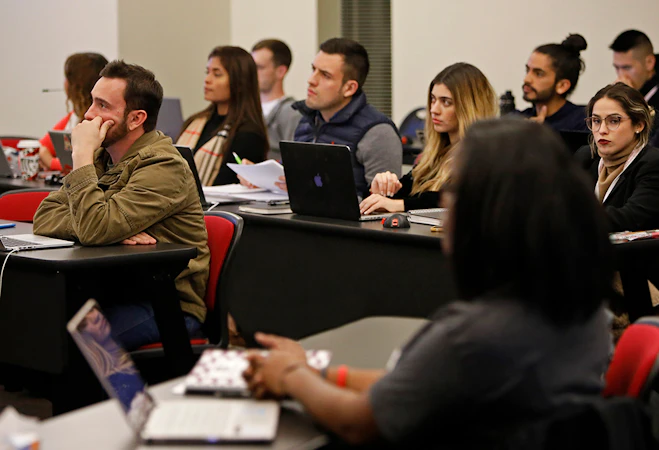 Master of Business Administration students in a lecture