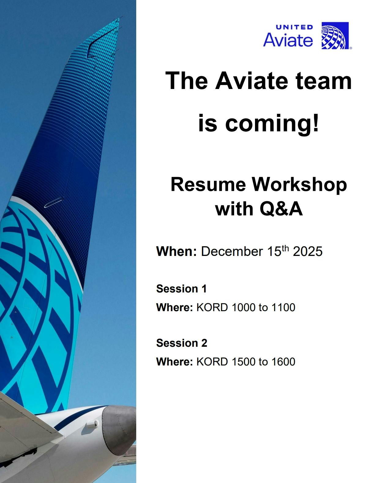Aviate Team Resume Workshop + Q&A (Current Students Only)