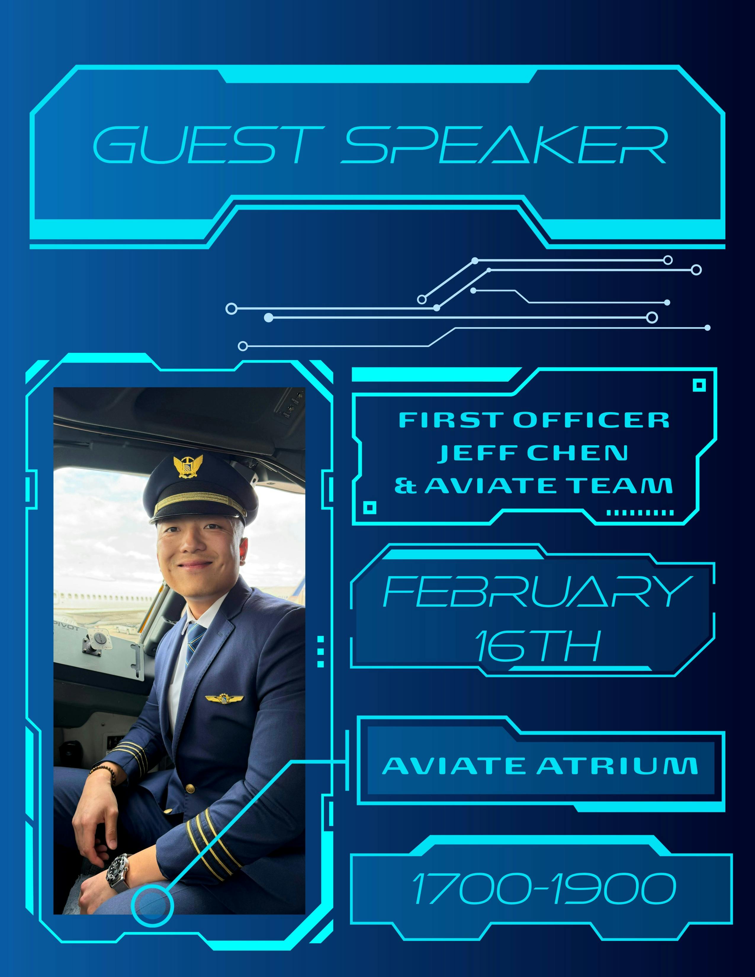 Guest Speaker: First Officer Jeff Chen & The Aviate Team