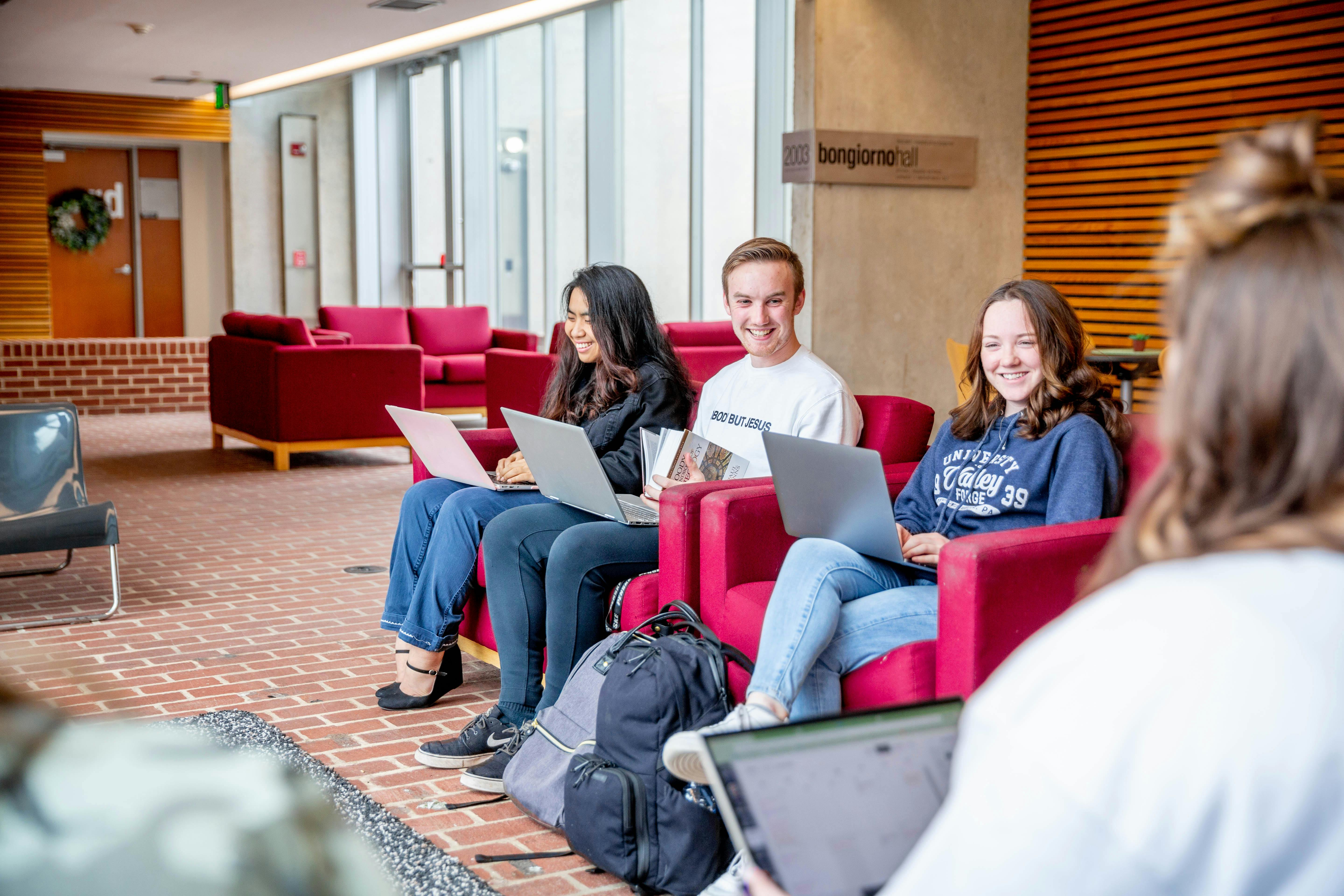 University of Valley Forge students in lobby