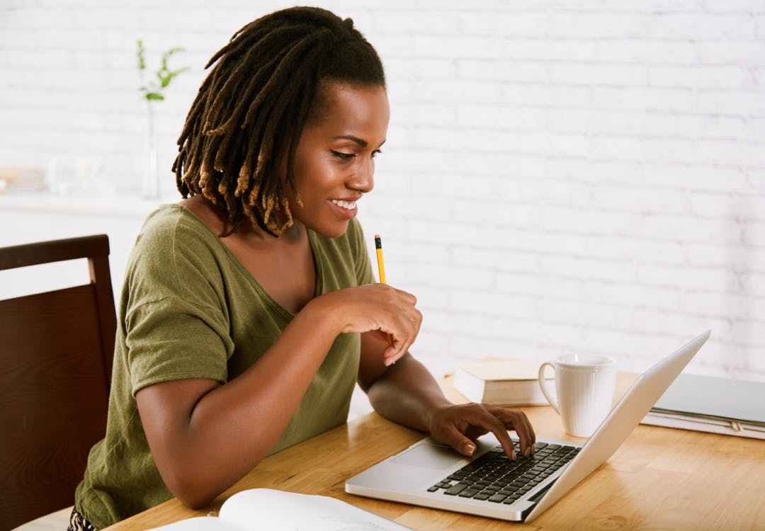 student on computer